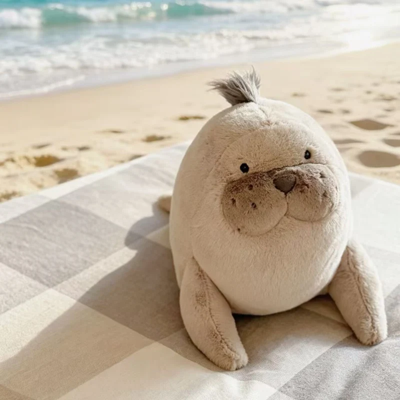 35cm Kawaii Brown Sea Lion Plush Toy Stuffed Aquatic Animal Cosplay Doll Companion Man Gift
