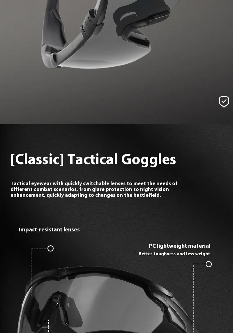 New Outdoor Military 2.0MM Tactical Goggles Windproof Dustproof CS Shooting UV400 Safe Protective Glasses Mountaineering Gafas