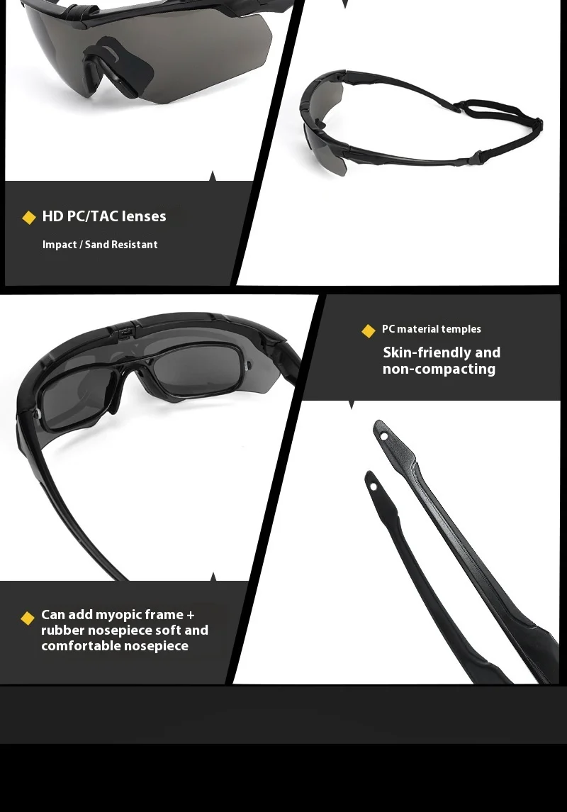 New Outdoor Military 2.0MM Tactical Goggles Windproof Dustproof CS Shooting UV400 Safe Protective Glasses Mountaineering Gafas