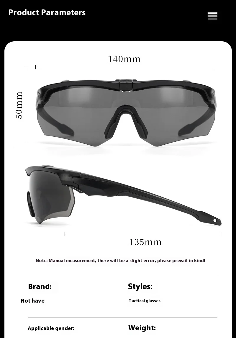 New Outdoor Military 2.0MM Tactical Goggles Windproof Dustproof CS Shooting UV400 Safe Protective Glasses Mountaineering Gafas