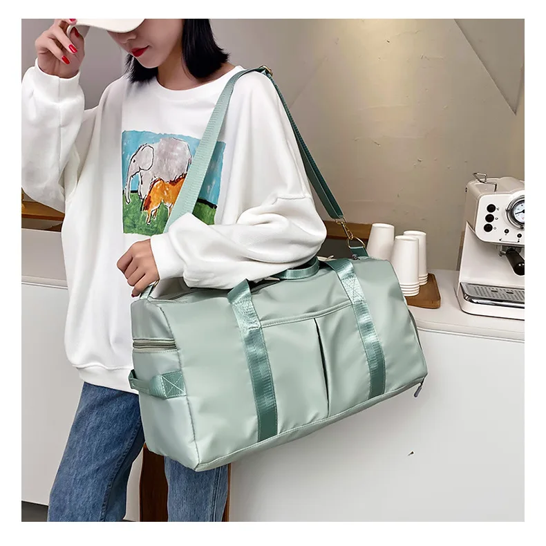Outdoor Waterproof Nylon Sports Gym Bags Men Women Training Fitness Travel Handbag Yoga Mat Sport Bag with shoes Compartment