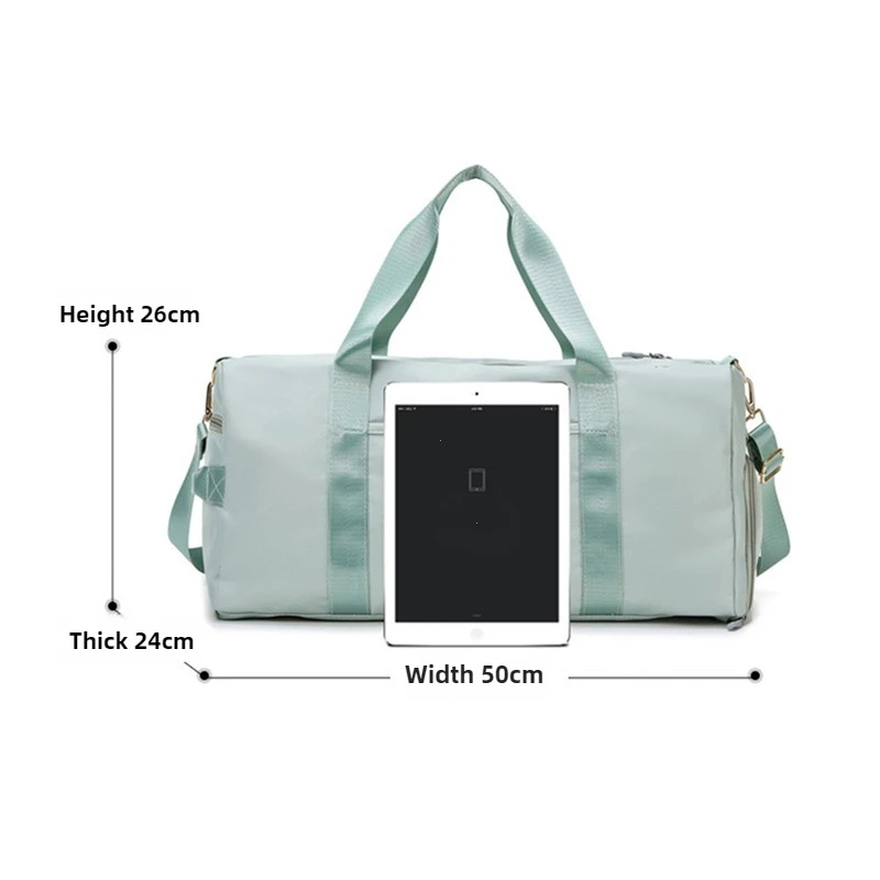 Outdoor Waterproof Nylon Sports Gym Bags Men Women Training Fitness Travel Handbag Yoga Mat Sport Bag with shoes Compartment