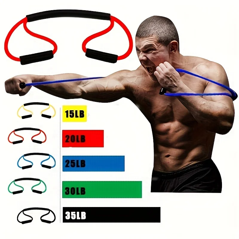 5 Level Boxing Training Rope, Boxing Speed Sanda Thai Air Strike Elastic Belt Resistance Rope, Training Out of Boxing Kick Boxin