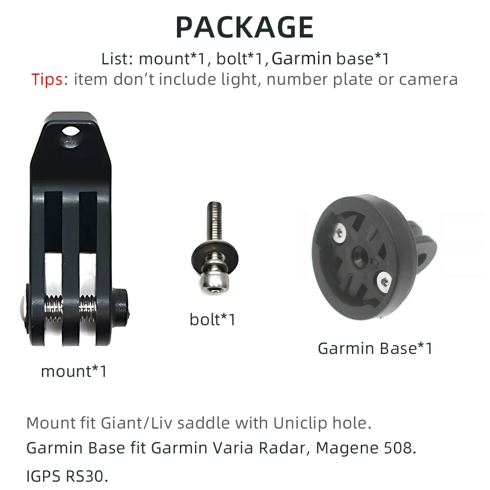 TWTOPSE Bike saddle Mount Holder For Giant Fleet Liv Bike Seat Saddle Cushion With Uniclip Hole Seat Fit Gopro Light Camera Seat