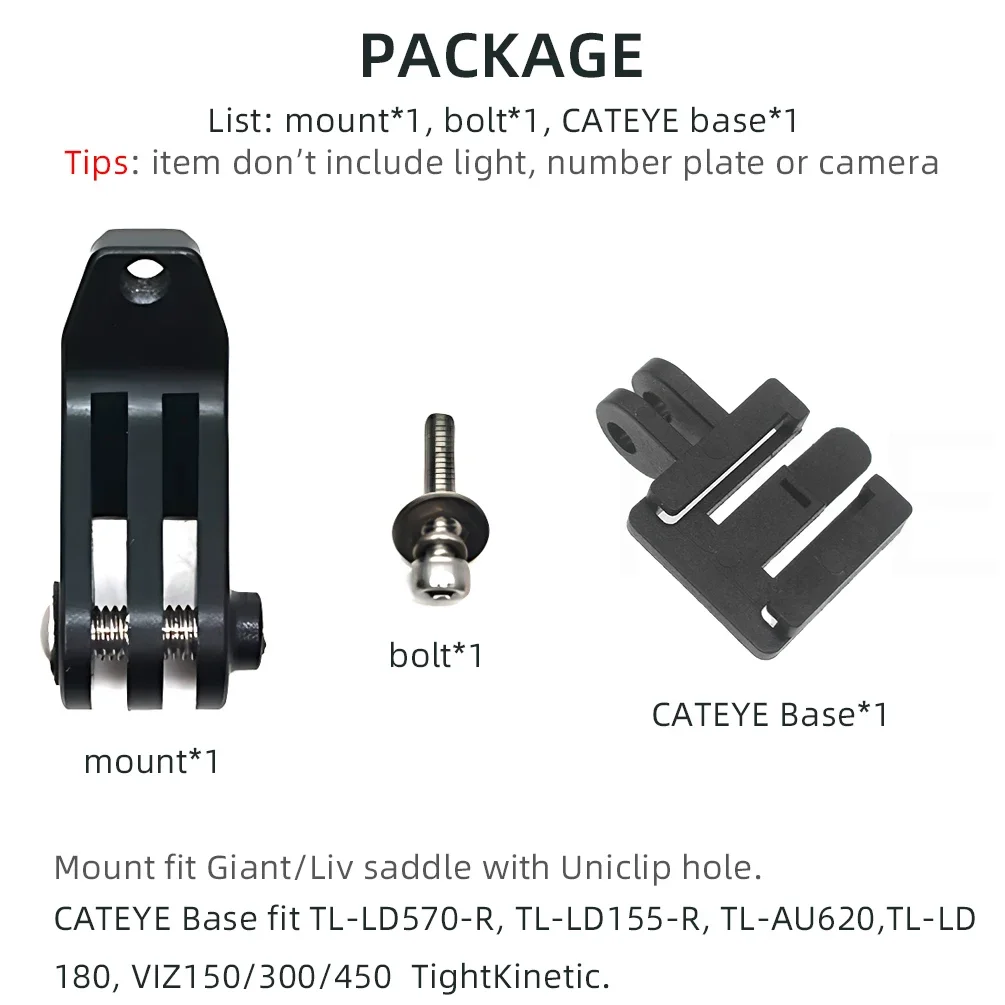 TWTOPSE Bike saddle Mount Holder For Giant Fleet Liv Bike Seat Saddle Cushion With Uniclip Hole Seat Fit Gopro Light Camera Seat