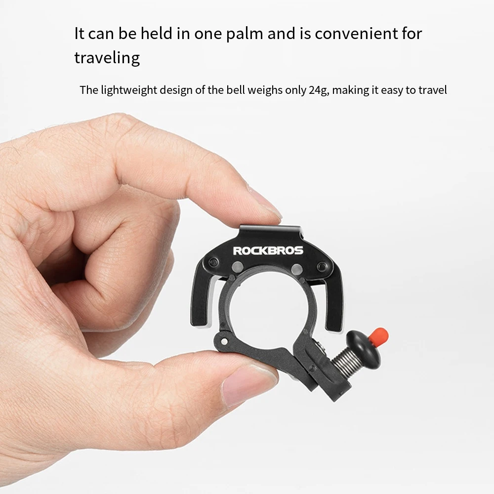 ROCKBROS Bicycle Bell Aluminum Alloy Rust-Proof Horn Small Volume Portable Sound Alarm For Safety MTB Road Bike Ring 90-100db