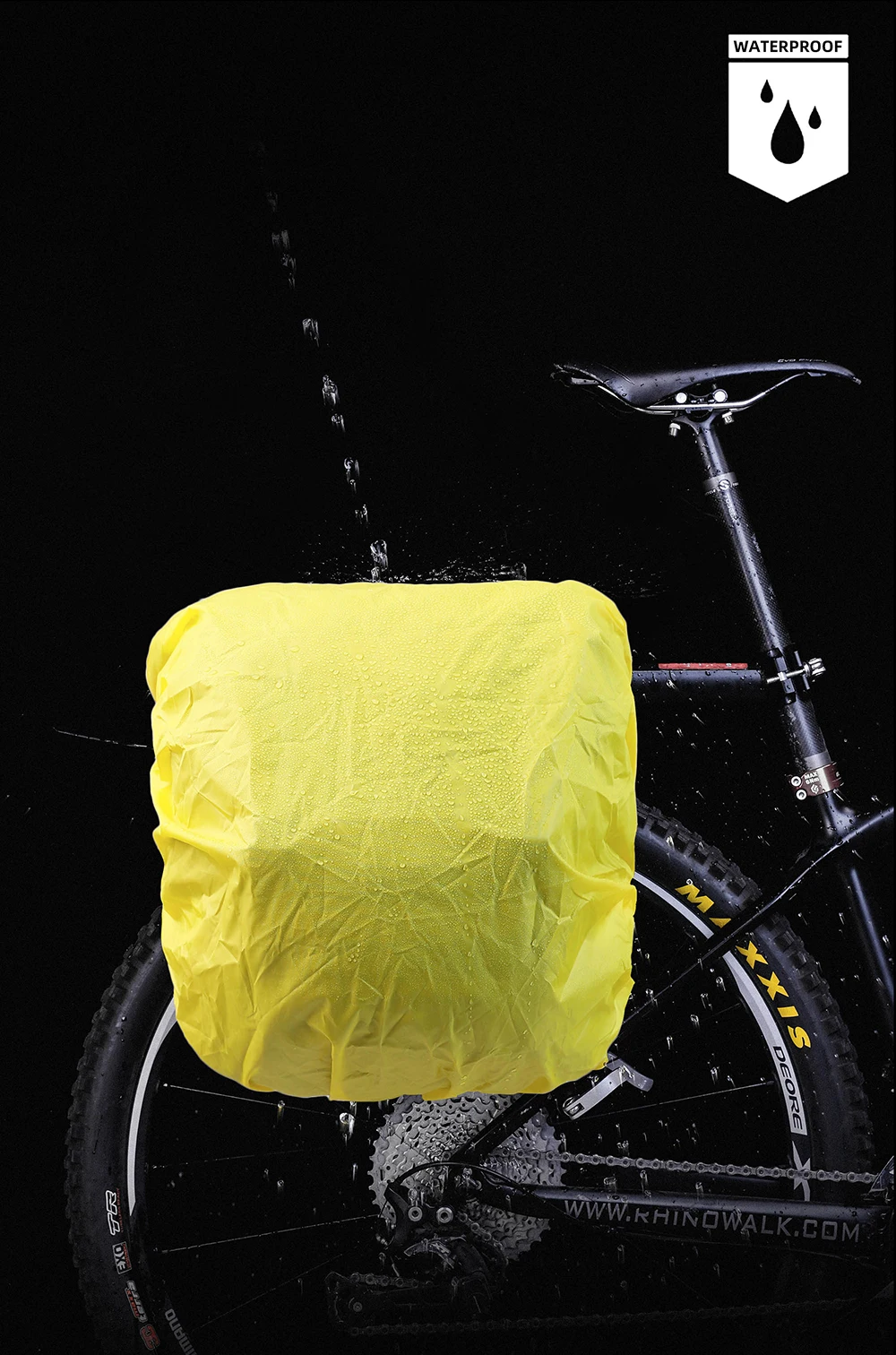 Rhinowalk Bicycle Pannier Bag 40L Waterproof Rear Rack Seat Trunk Bag With Rain Cover Handbag Cycling Storage Bag Accessories