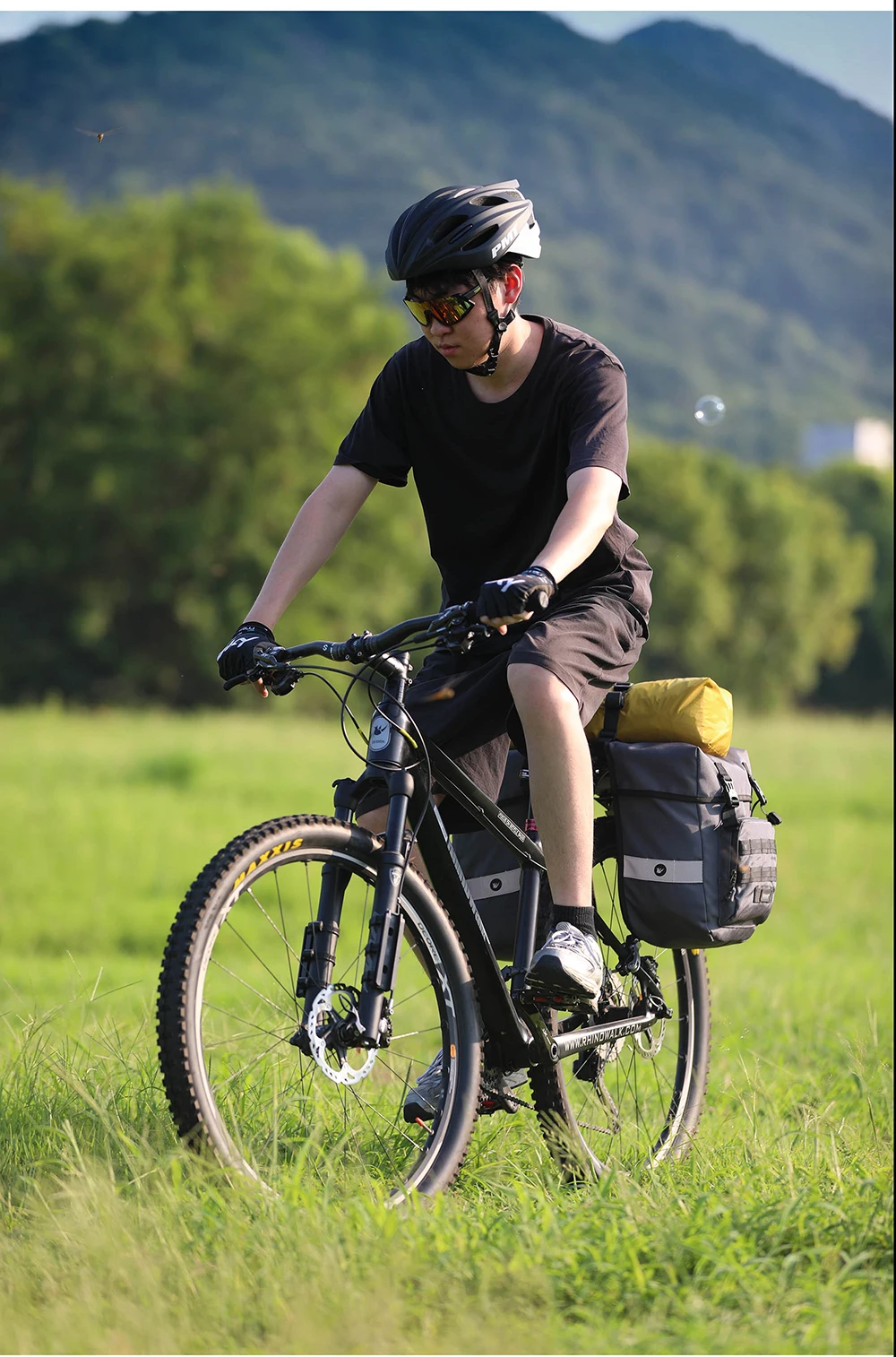 Rhinowalk Bicycle Pannier Bag 40L Waterproof Rear Rack Seat Trunk Bag With Rain Cover Handbag Cycling Storage Bag Accessories