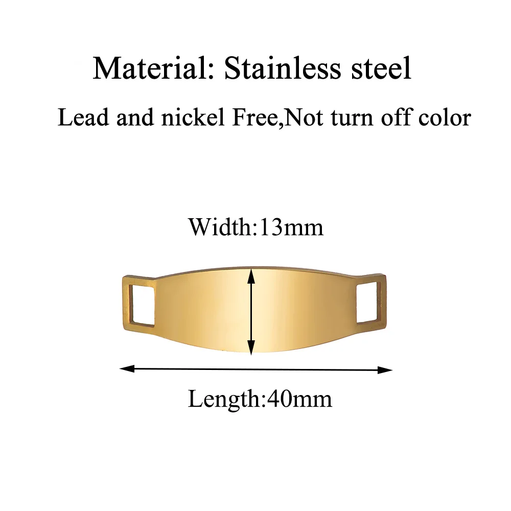 5pcs/lot Stainless Steel Both Polished Connectors For Jewelry Making Blank Bar Hand Stamping Tags Engraved DIY Making Bracelet