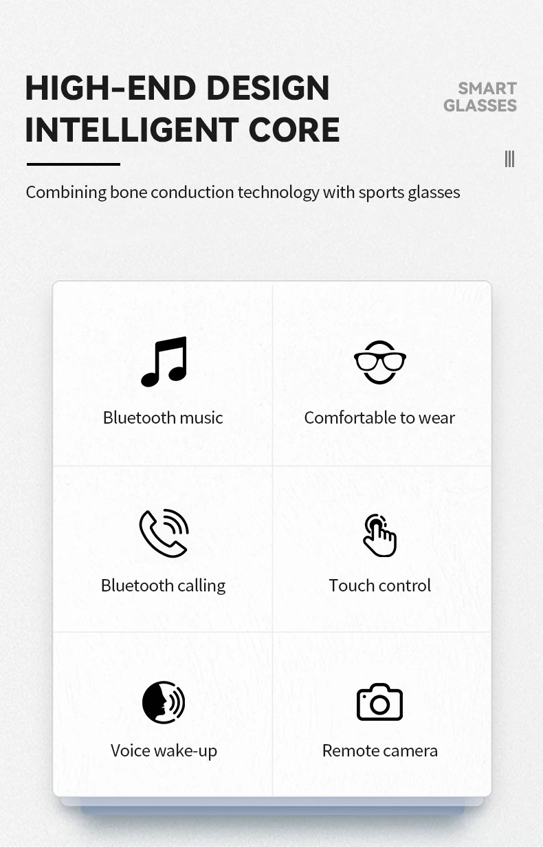 New Smart Glasses 2026 Music Sunglasses Headphones Wireless Bluetooth Call Headset HIFI Audio Glasses For Android