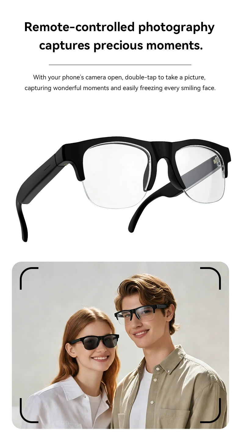 New Smart Glasses 2026 Music Sunglasses Headphones Wireless Bluetooth Call Headset HIFI Audio Glasses For Android