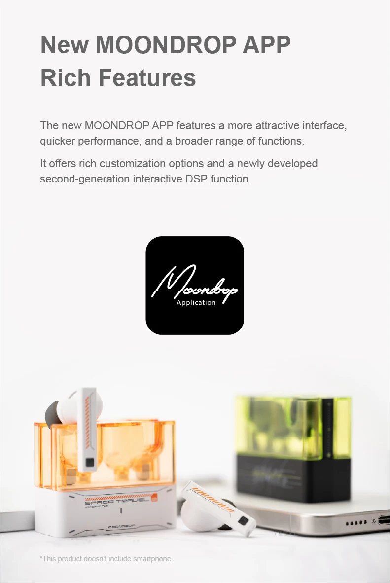 MOONDROP Space Travel 2 earphone HiFi Noise-Canceling TWS wiress Bluetooth 6.0 ANC Low-latency Game Mode SBC/AAC gaming headset