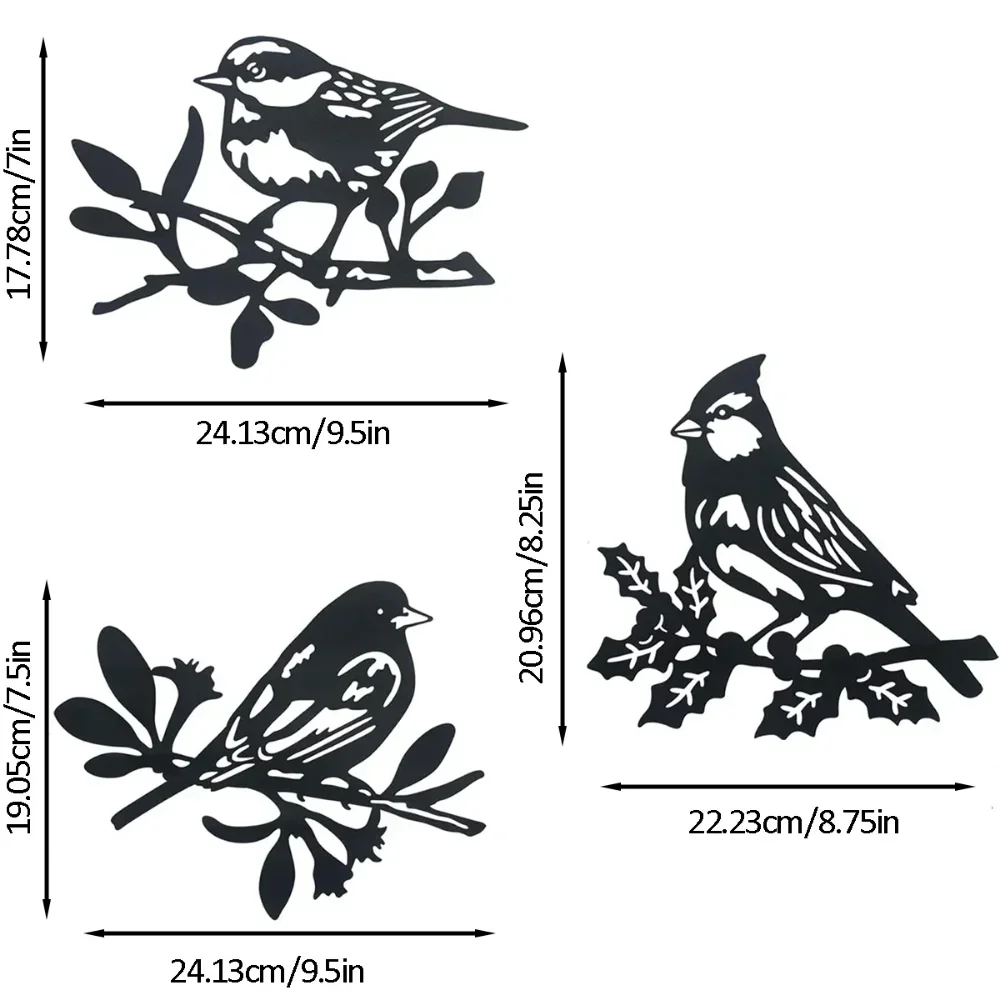 Metal Bird Wall Hanging Silhouette Art Home Decor Outdoor Indoor Hanging Pendant