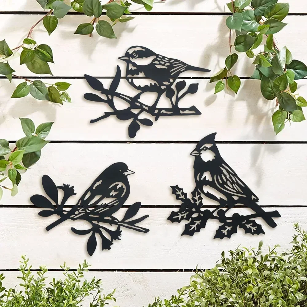 Metal Bird Wall Hanging Silhouette Art Home Decor Outdoor Indoor Hanging Pendant