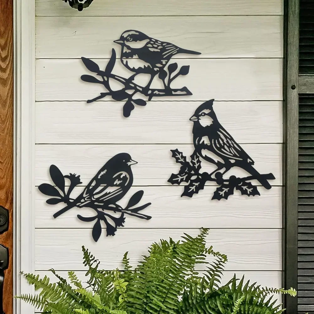 Metal Bird Wall Hanging Silhouette Art Home Decor Outdoor Indoor Hanging Pendant
