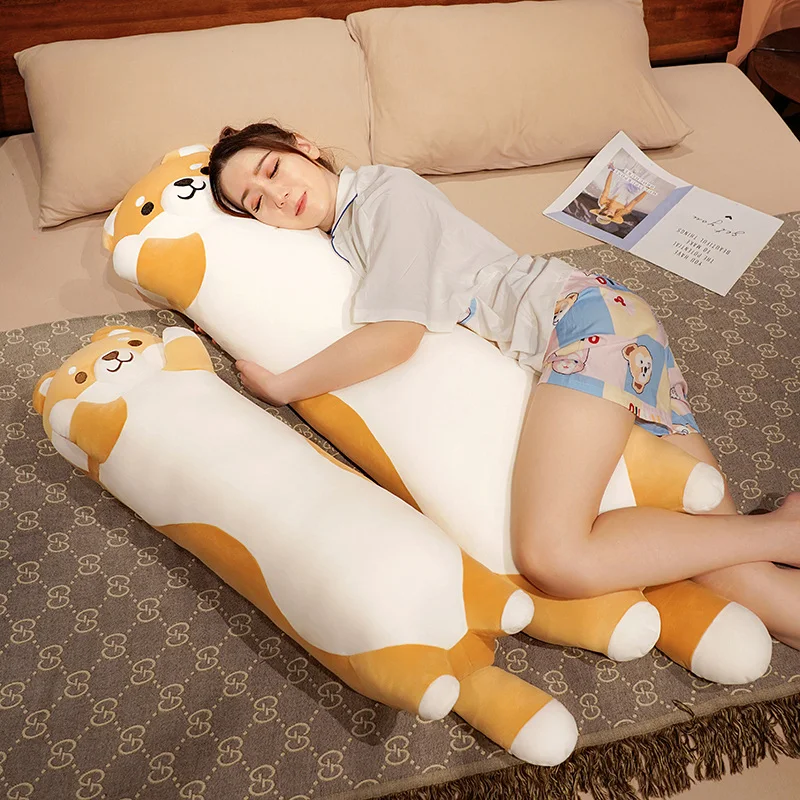 50-150cm Giant Long Shiba Inu Dog Plush Toy Throw Pillow Stuffed Soft Animal Corgi Chai Cushion Birthday Valentine Present