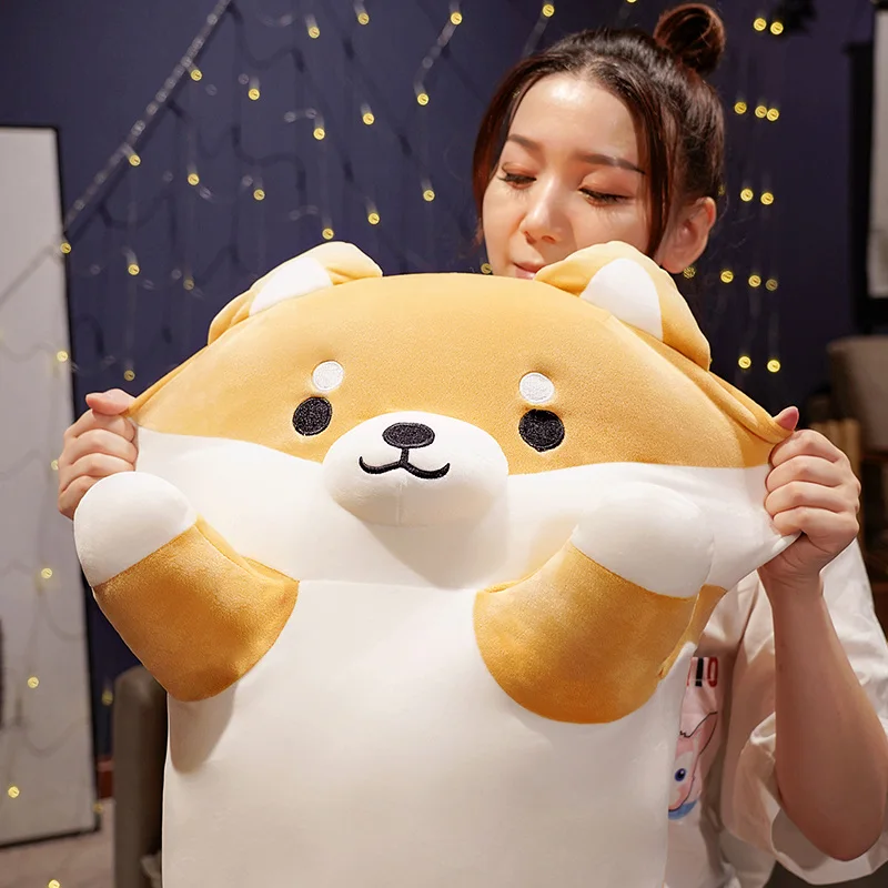 50-150cm Giant Long Shiba Inu Dog Plush Toy Throw Pillow Stuffed Soft Animal Corgi Chai Cushion Birthday Valentine Present