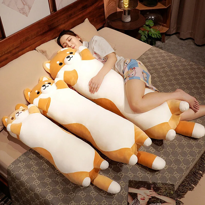 50-150cm Giant Long Shiba Inu Dog Plush Toy Throw Pillow Stuffed Soft Animal Corgi Chai Cushion Birthday Valentine Present