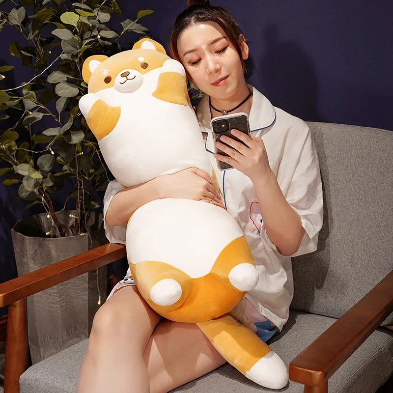 50-150cm Giant Long Shiba Inu Dog Plush Toy Throw Pillow Stuffed Soft Animal Corgi Chai Cushion Birthday Valentine Present