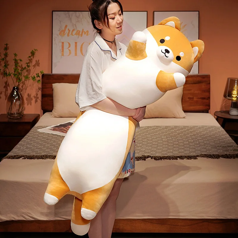 50-150cm Giant Long Shiba Inu Dog Plush Toy Throw Pillow Stuffed Soft Animal Corgi Chai Cushion Birthday Valentine Present