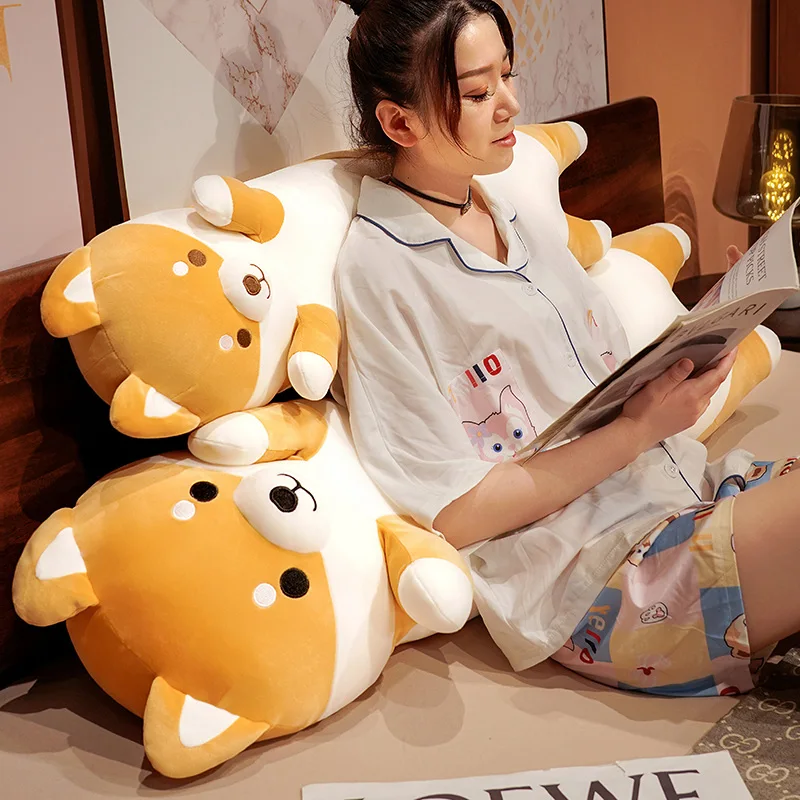 50-150cm Giant Long Shiba Inu Dog Plush Toy Throw Pillow Stuffed Soft Animal Corgi Chai Cushion Birthday Valentine Present