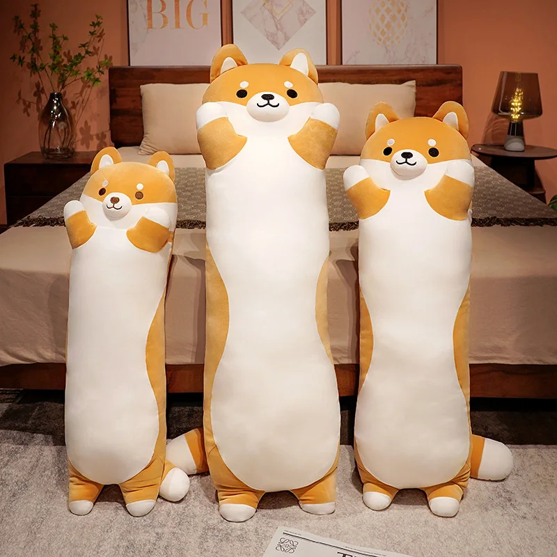 50-150cm Giant Long Shiba Inu Dog Plush Toy Throw Pillow Stuffed Soft Animal Corgi Chai Cushion Birthday Valentine Present