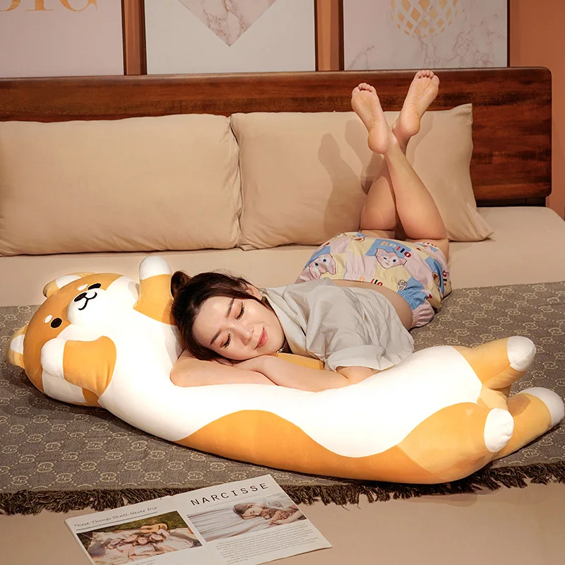 50-150cm Giant Long Shiba Inu Dog Plush Toy Throw Pillow Stuffed Soft Animal Corgi Chai Cushion Birthday Valentine Present
