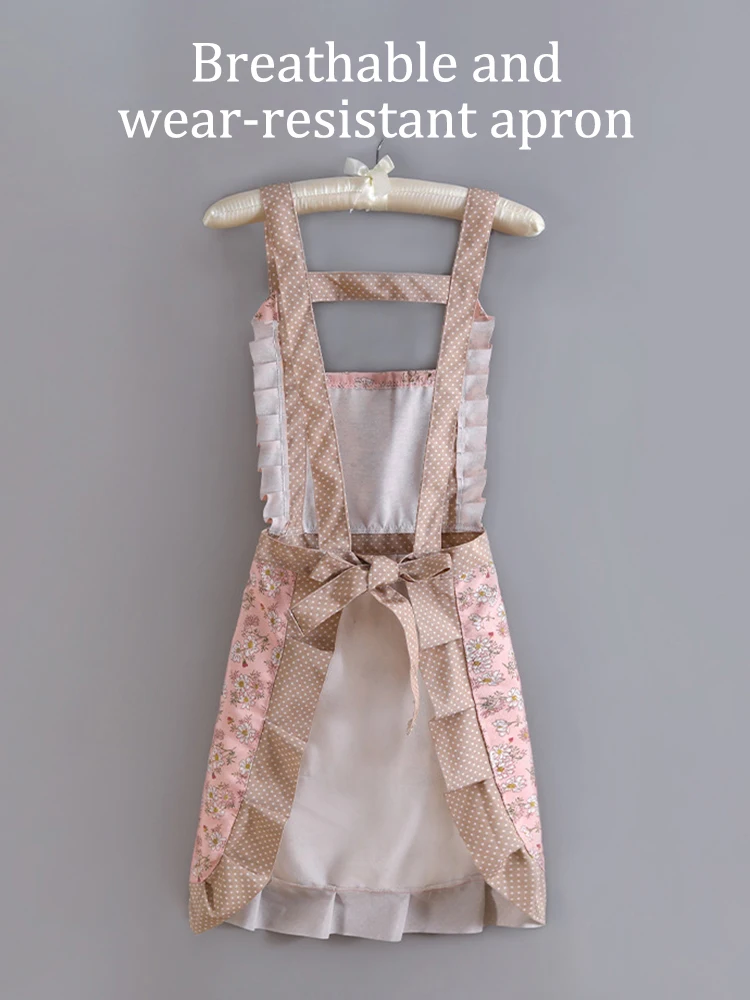 1 Piece For Women's Floral Home Apron With Pocket, Adjustable Apron For Kitchen, Cooking, Baking, Grilling, Chef's Apron