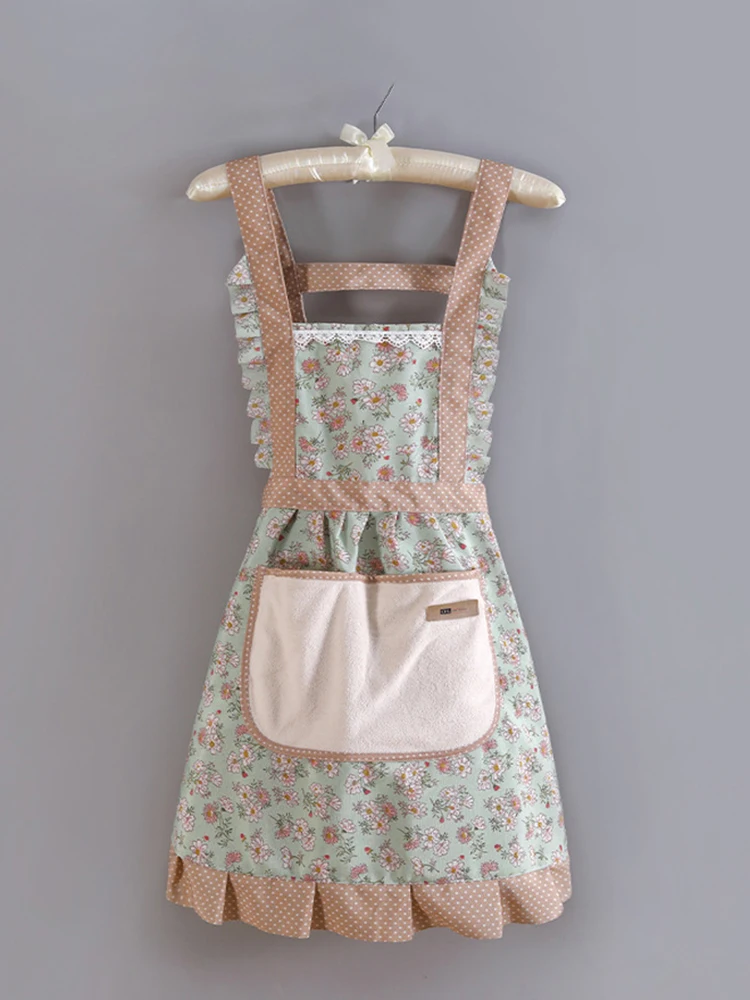 1 Piece For Women's Floral Home Apron With Pocket, Adjustable Apron For Kitchen, Cooking, Baking, Grilling, Chef's Apron