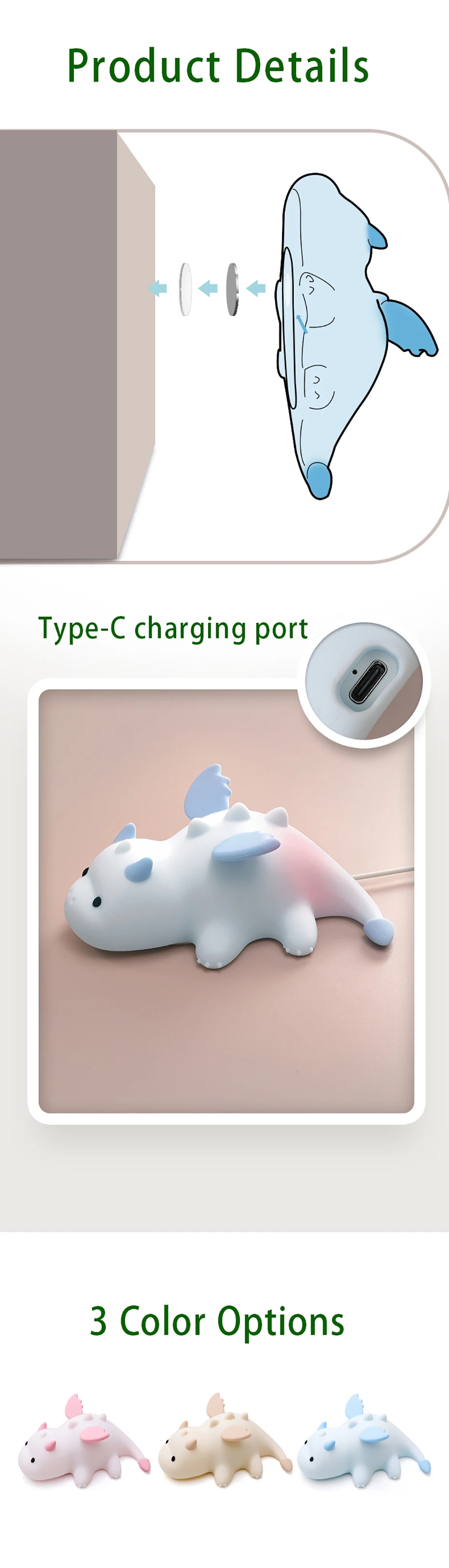 Cartoon Silicone Night Light, Cute Naillong Sleep Lamp USB Rechargeable Colorful Atmosphere Light, Home Decoration, Holiday Gift