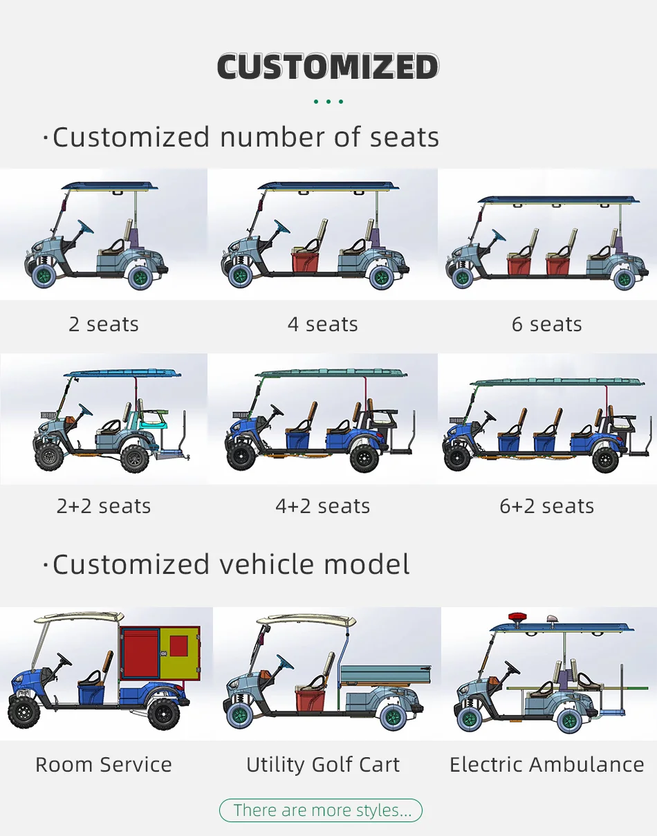 Brand New 2026 New 6 Passenger Lift Electric Golf Cart Practical Lithium Battery Off-Road Club Car 60V/72V Outdoor Hunting Car