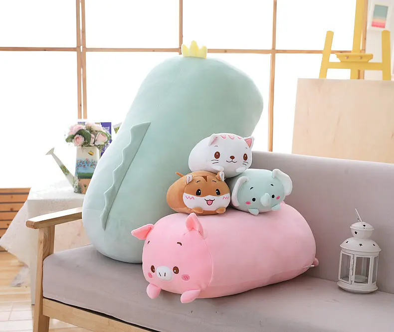 90cm Soft Animal Cartoon Corner Bio Pillow Cushion Cute Dog Cat Dinosaur Pig Unicorn Plush Toy Stuffed Lovely Kid Birthyday Gift