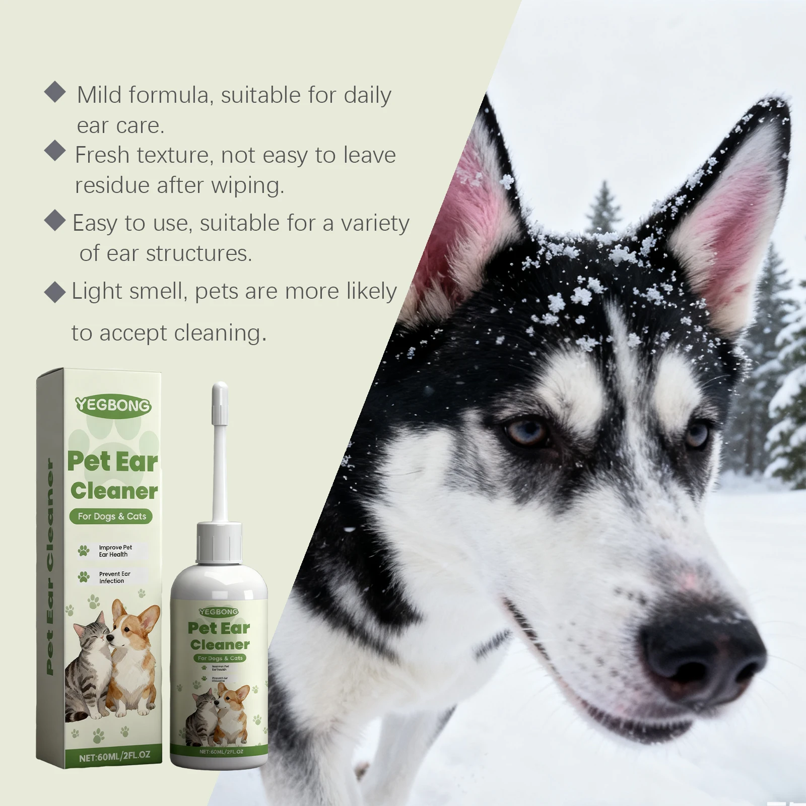 Pet Care Ear Drops Gently Cleaning Earwax Eliminating Odors Reducing Mite Infection Relieve Itching and Discomfort Pet Ear Fluid
