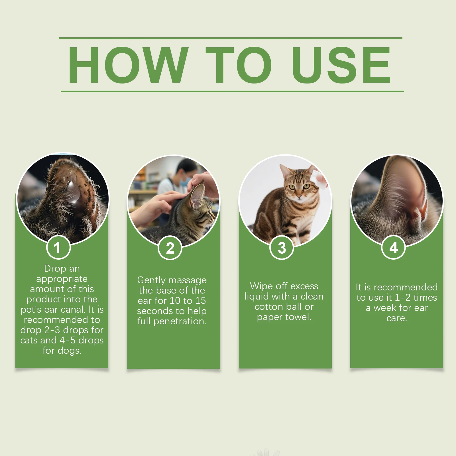 Pet Care Ear Drops Gently Cleaning Earwax Eliminating Odors Reducing Mite Infection Relieve Itching and Discomfort Pet Ear Fluid