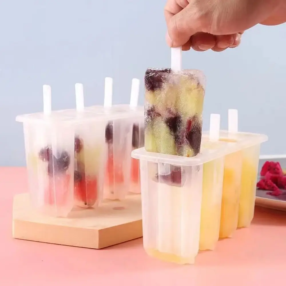 4-Link Old Popsicle Mold With Lid Home Made Homemade Mung Bean Popsicle Homemade Ice Cream Frozen Ice Cream Molds