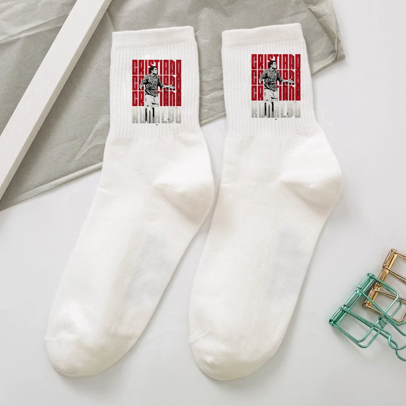 Cr7 Ronaldos Cotton Stockings Women Men Cute Socks Cartoon Anime Derivative Peripherals Football Sock Birthday Party Gifts