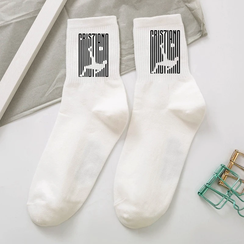 Cr7 Ronaldos Cotton Stockings Women Men Cute Socks Cartoon Anime Derivative Peripherals Football Sock Birthday Party Gifts