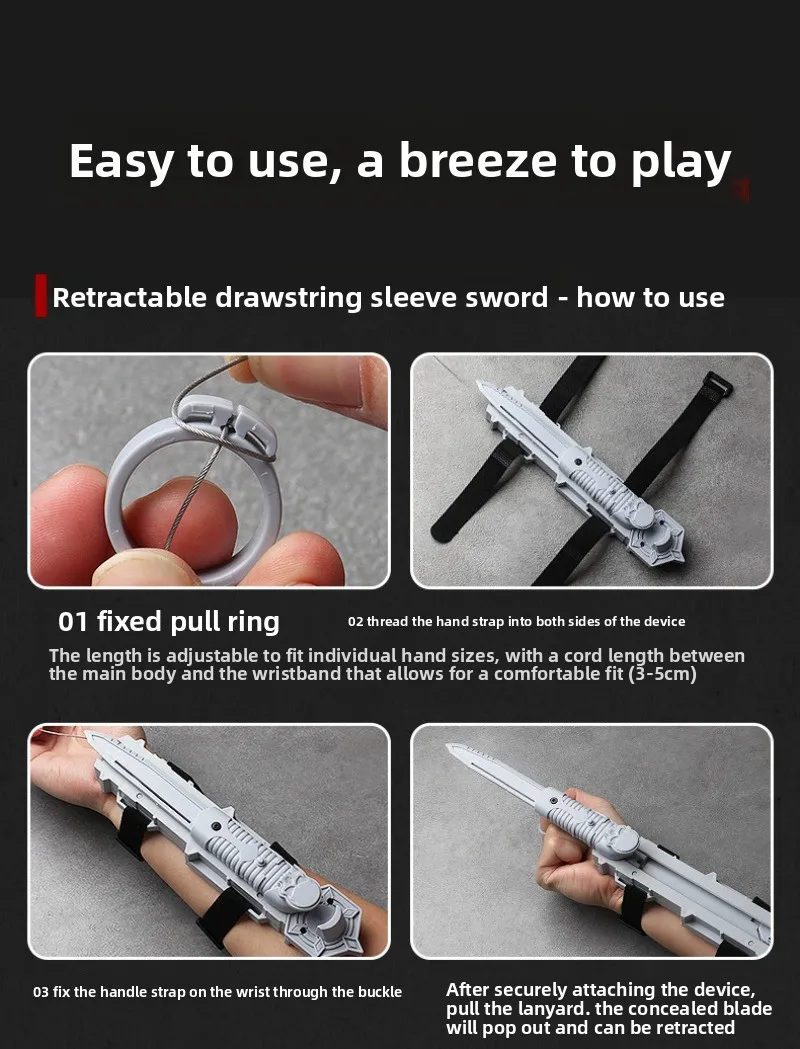 Assassin's Sleeve Sword Retractable Rotatable BladeToy Swords Child Toy Interactive Cosplay Props Game Toy Birthday Party Gift