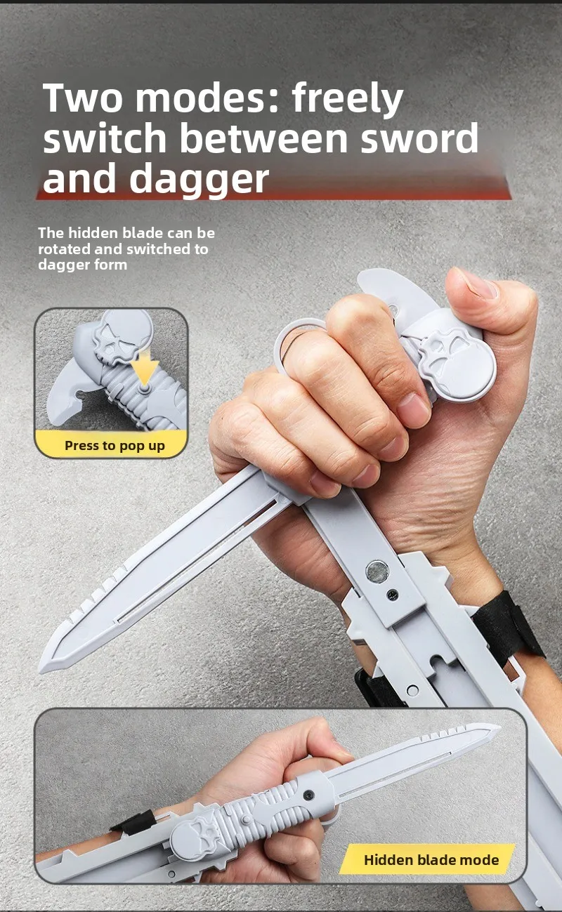 Assassin's Sleeve Sword Retractable Rotatable BladeToy Swords Child Toy Interactive Cosplay Props Game Toy Birthday Party Gift