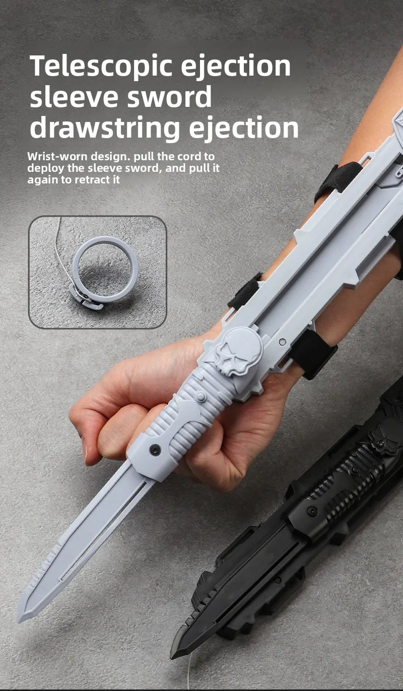 Assassin's Sleeve Sword Retractable Rotatable BladeToy Swords Child Toy Interactive Cosplay Props Game Toy Birthday Party Gift