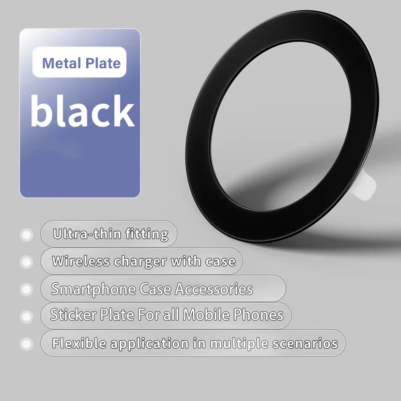 1/3/5pcs Phone Silicone Metal Plates for Magsafe Universal Ultra-thin Sticker Plate for Wireless Charging Iron Sheets for iPhone