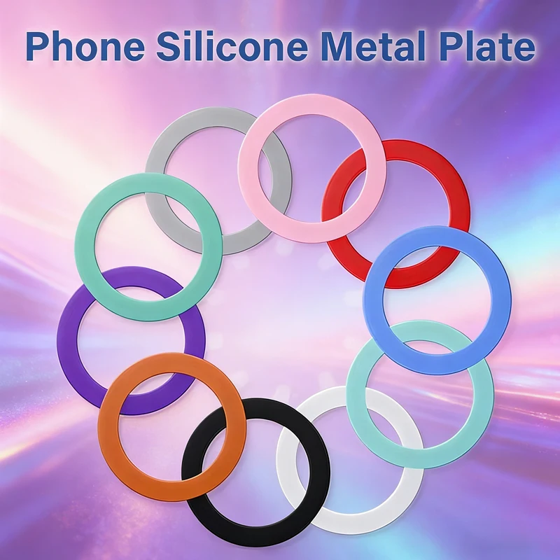 1/3/5pcs Phone Silicone Metal Plates for Magsafe Universal Ultra-thin Sticker Plate for Wireless Charging Iron Sheets for iPhone