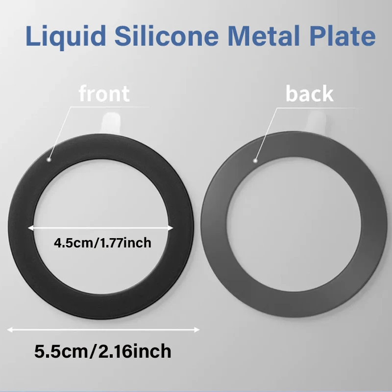 1/3/5pcs Phone Silicone Metal Plates for Magsafe Universal Ultra-thin Sticker Plate for Wireless Charging Iron Sheets for iPhone