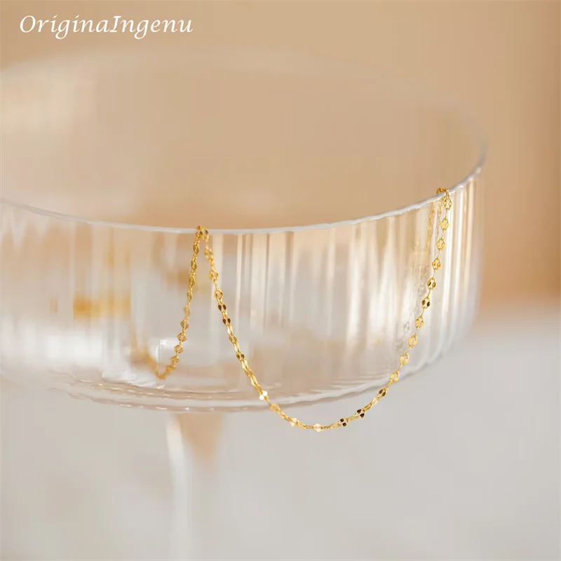 14K Gold Filled Lip Chain Bracelet Minimalist Jewelry Handmade Dainty Mirror Link Chain Bracelet Women Tarnish Resistant Jewelry