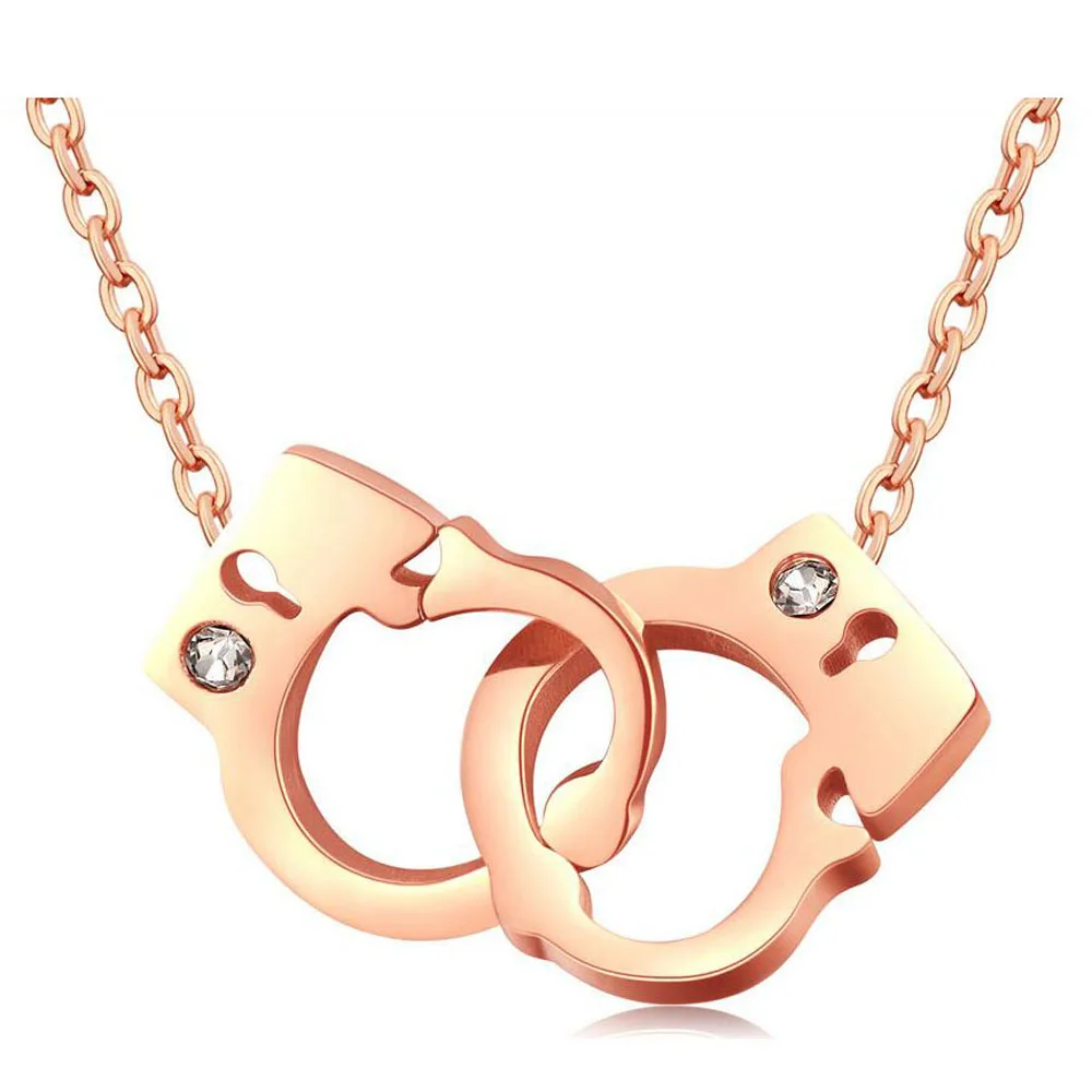 HOT Stainless steel Handcuff Pendant Necklace For Women Girls Steampunk Fashion Jewelry Lover's  Valentine's Day Gifts NEW