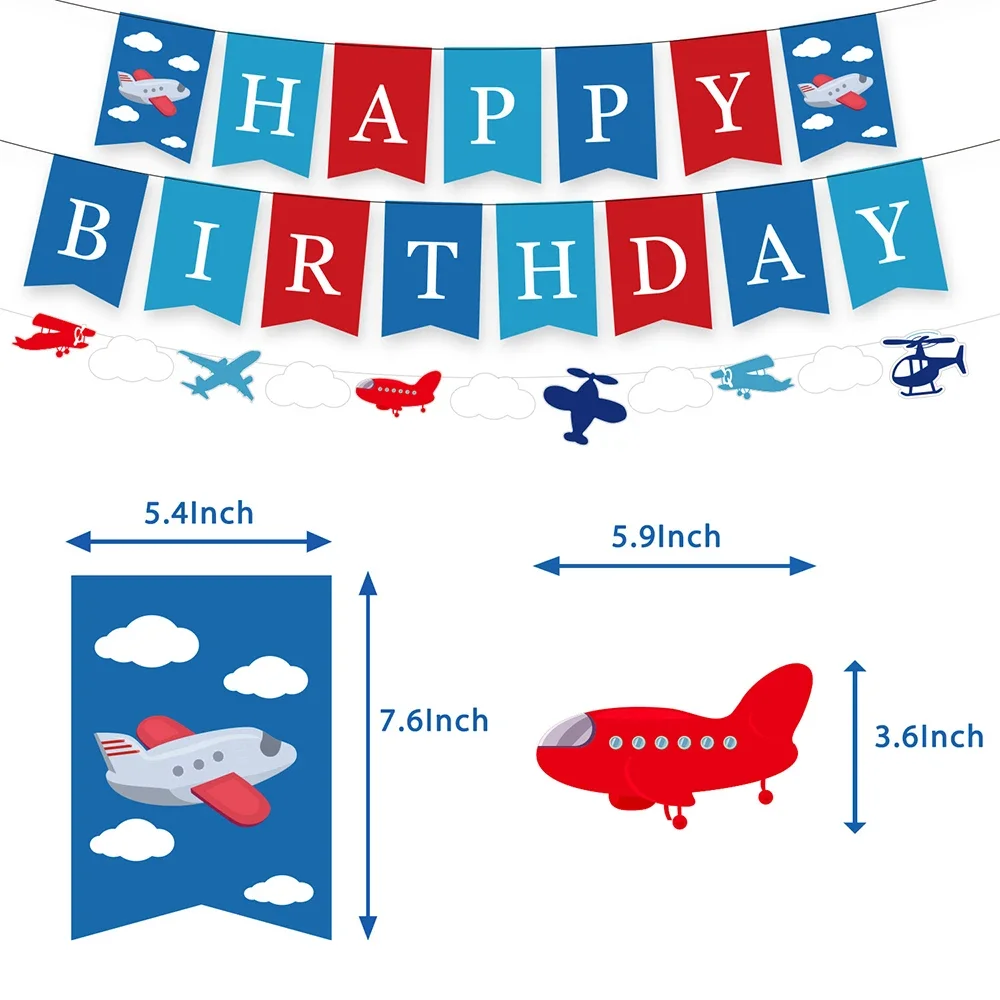 Airplane Birthday Decoration Happy Birthday Banner Airplane Garland Foil Latex Balloon Kids Plane Theme Party Baby Shower Supply