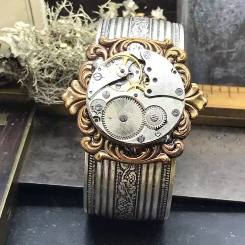 Vintage Mechanical Gear Rings for Women Stainless Steel Steam Cyberpunk Style Machine Shaped Punk Jewelry Creative Gift for Boys