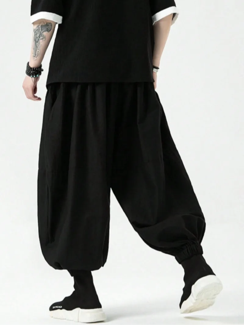 FGKKS Brand New Men Pants Fashion Korean Style Harem Loose Style Cotton Pants Male Outdoor Spring Man Solid Trousers