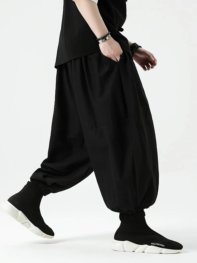 FGKKS Brand New Men Pants Fashion Korean Style Harem Loose Style Cotton Pants Male Outdoor Spring Man Solid Trousers