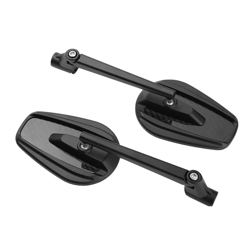 Carbon Fiber Aluminum Alloy Motorcycle Rearview Mirror M8 M10 Convex Side Mirror Universal Scooter Cruiser Motorbike Accessories